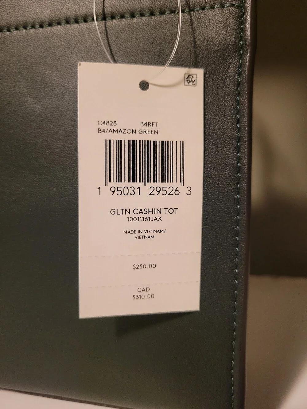 Coach Mini Cashin Tote C4828 Amazon Green NWT